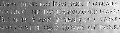 graftombe bij Holy Trinitychurch Stratford-on-Avon